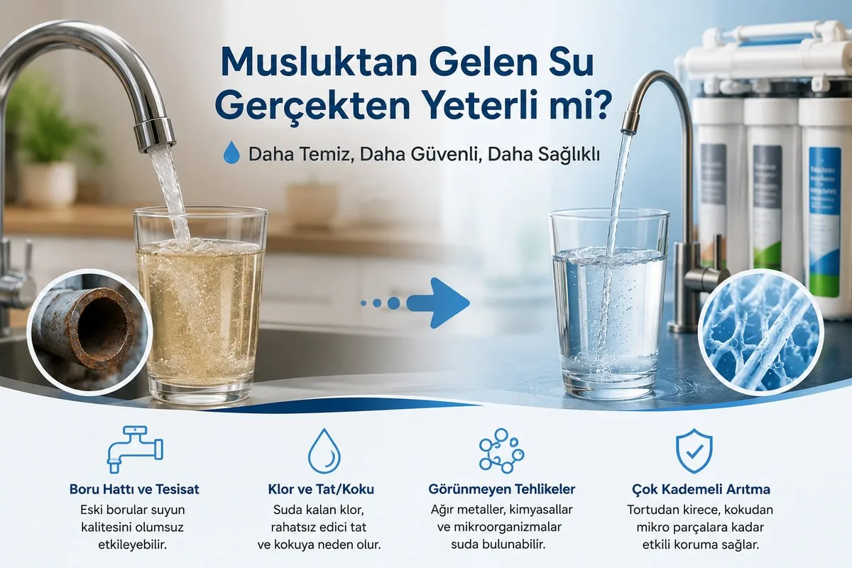 Musluktan gelen su ile arıtılmış suyun karşılaştırması